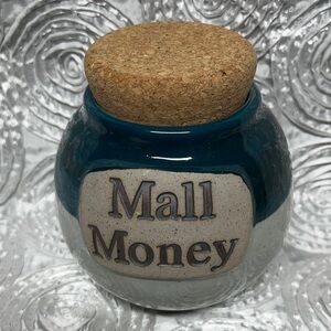 Teal and White Mall Money Jar